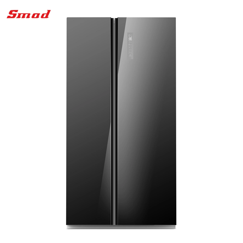 Black Glass Door Side by Side Refrigerator