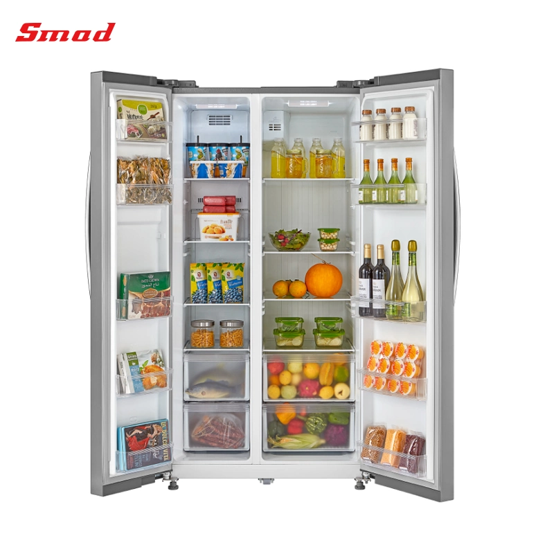 Black Glass Door Side by Side Refrigerator